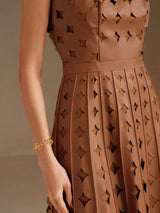 Brunella Maxi Dress - Neckline Straps - Evening Wear - Flared Hem - High Waist - Elegant Style