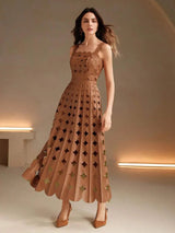Brunella Maxi Dress - Neckline Straps - Evening Wear - Flared Hem - High Waist - Elegant Style