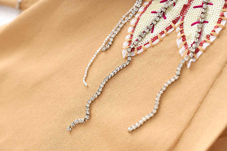 Brynn V - Neck Cardigan with Floral Embroidery and Beaded Accents