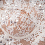 Bulelwa White SemiSheer Floral Lace Mini Dress