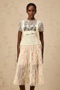 Caitlin Midi Dress Floral Embroidered Calf - Length White