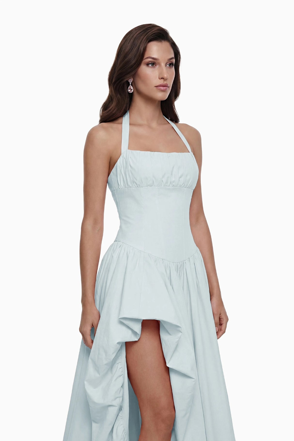 Caiya Blue Sleeveless Maxi Dress with Slit