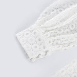 Calla fauxflower cutout blouse  shorts matching set