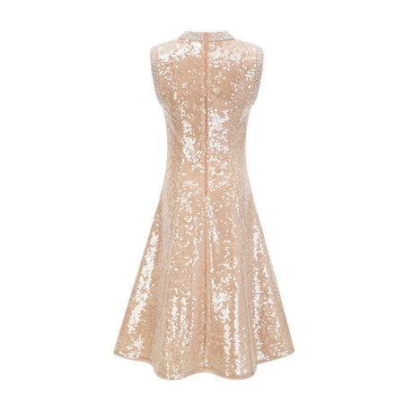 Callie Midi Dress – Crew Neck – Sequin Embellishment – Calf Length