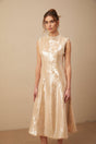 Callie Midi Dress – Crew Neck – Sequin Embellishment – Calf Length