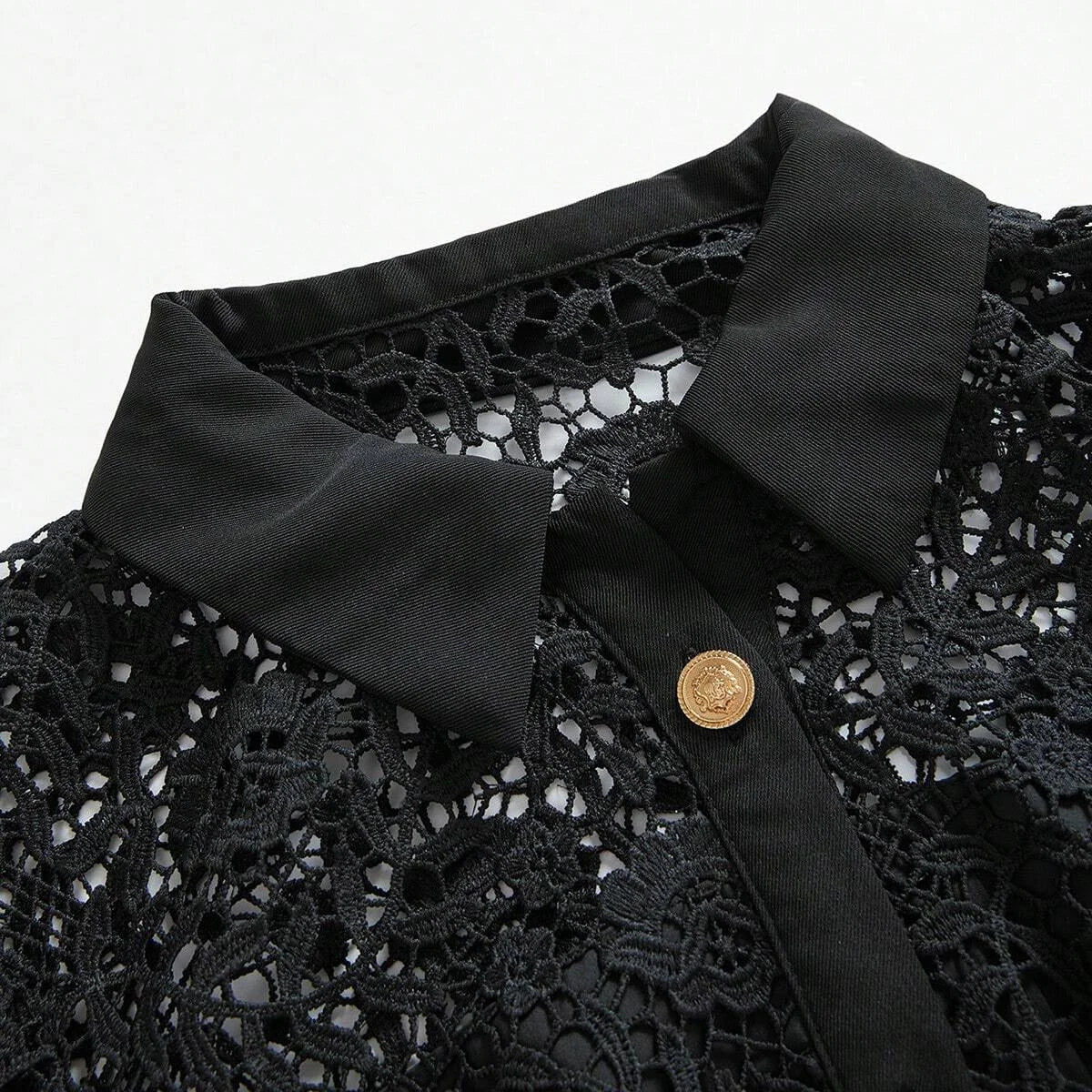 Callie Midi Dress - Neckline Collar - Occasion Night Out - Elegant Style - High Waist - Long Sleeve