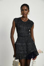 Callie Mini Dress - Sleeveless - Tiered Skirt - Sequin Details - Knitted Construction