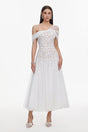 Callie White Lace Off-Shoulder Maxi Dress for Weddings and Special Occasions