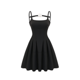 Angelica Mini Dress Camellia Pleated Open Back Chic - modified image