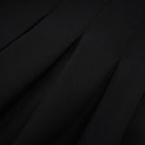 Camellia pleated black mini dress