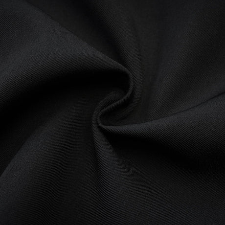 Camellia pleated black mini dress