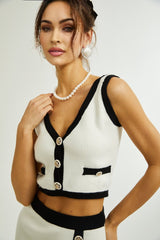 Camila Stretch - Jersey Knitted Cropped Top and Skirt Set