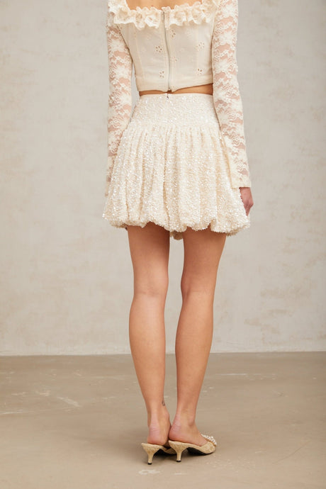 Camilla Mini Dress - High Rise Design - Sequin Embellishment - Pleated Detailing - Internal Shorts
