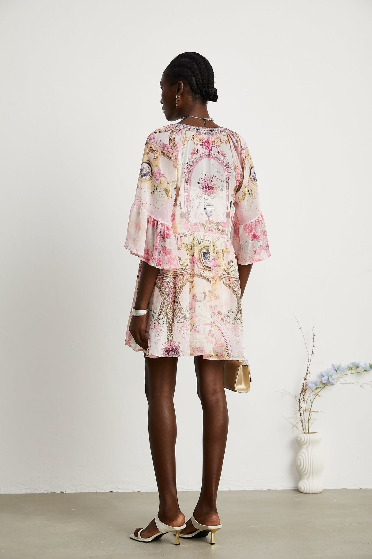 Camille patternprint flared mini dress