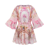 Camille patternprint flared mini dress