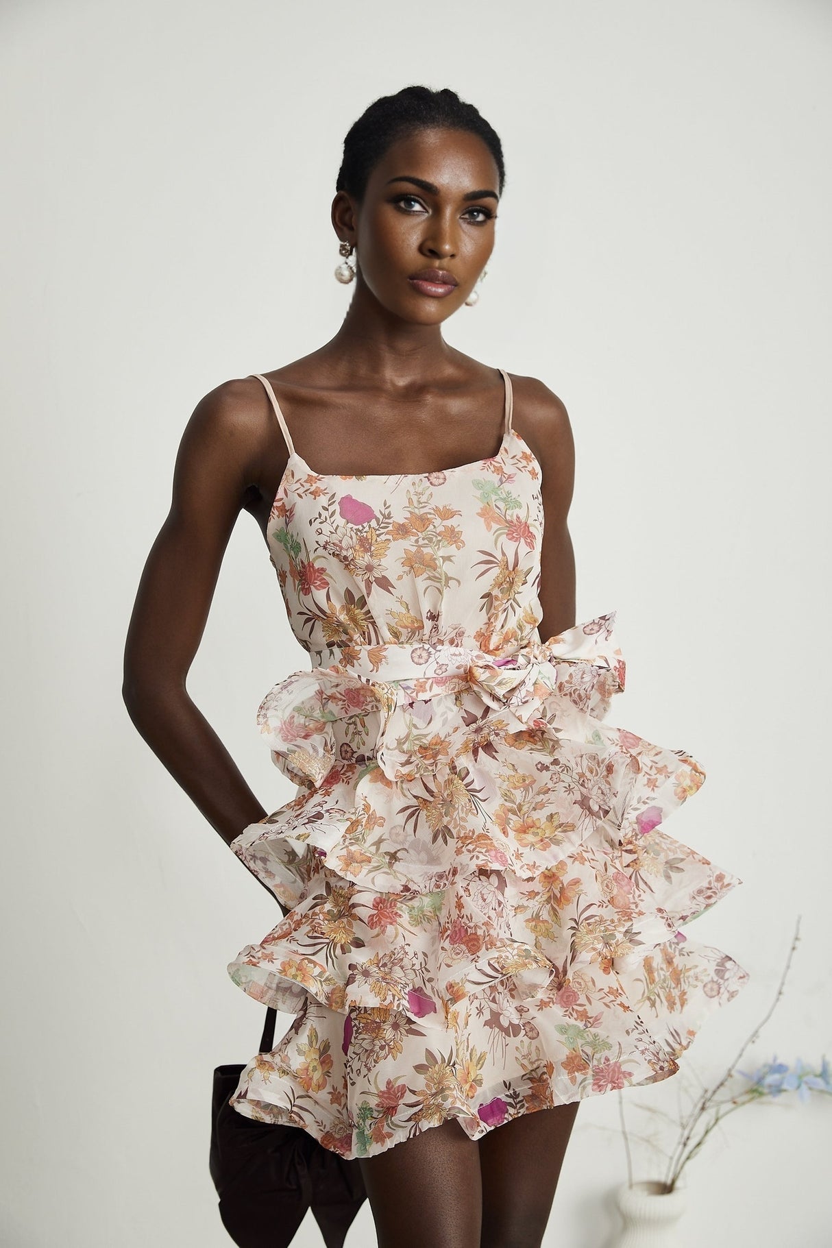 Camille ruffled floralprint mini dress