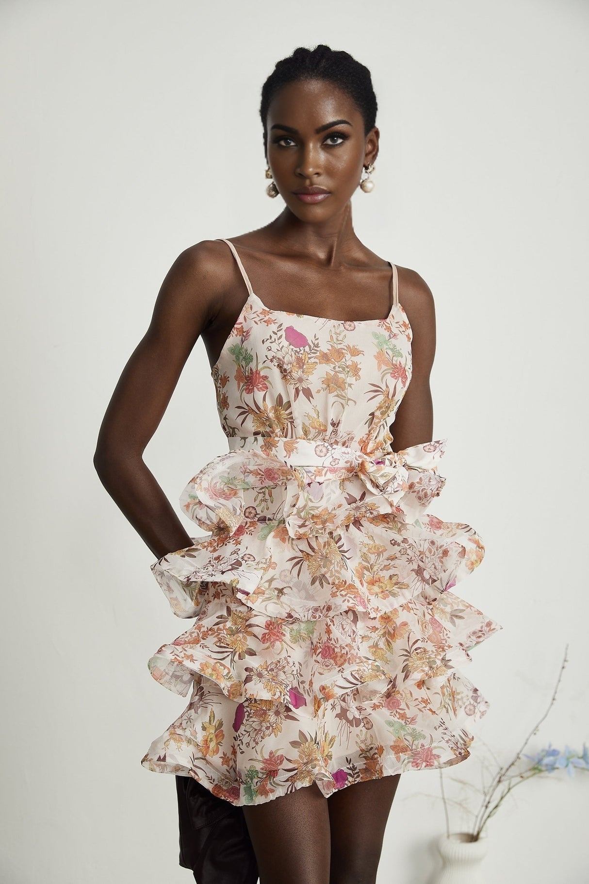 Camille ruffled floralprint mini dress