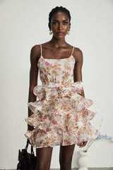 Camille ruffled floralprint mini dress
