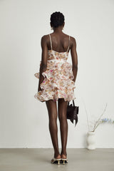 Camille ruffled floralprint mini dress