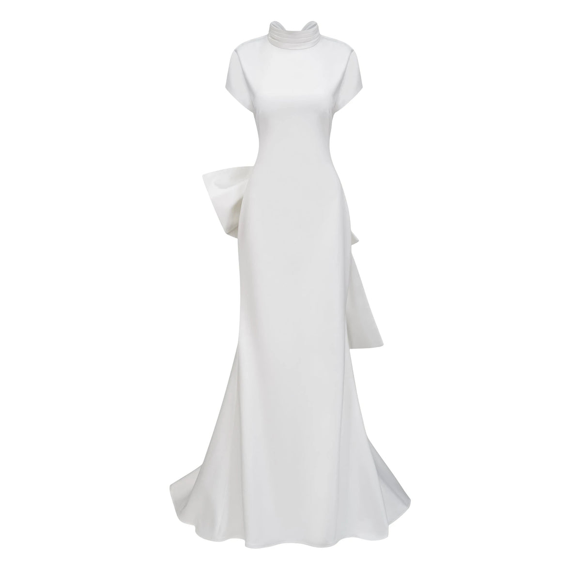 Camille White Statement Bow Mermaid Maxi Dress