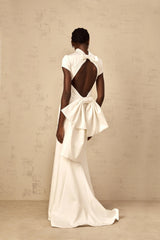 Camille White Statement Bow Mermaid Maxi Dress