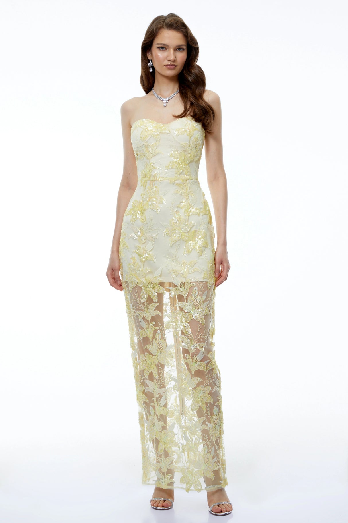 Caoimhe Yellow Floral Print Off Shoulder Maxi Dress