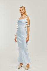 Capri floralstraps satin maxi dress