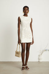 Capucine beadembellished jacquard sleeveless mini dress