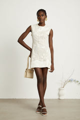 Capucine beadembellished jacquard sleeveless mini dress