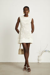 Capucine beadembellished jacquard sleeveless mini dress