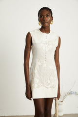 Capucine beadembellished jacquard sleeveless mini dress