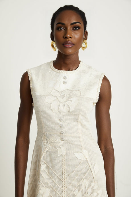 Capucine beadembellished jacquard sleeveless mini dress
