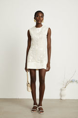 Capucine beadembellished jacquard sleeveless mini dress