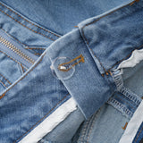 Capucine Denim Flared Skirt - Eye - Catching Frilled Hem - Allover Pleats And Ruffles - Zipper Closure - Functional Pockets