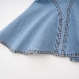 Capucine denim flouncehem skirt
