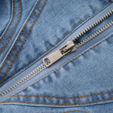 Capucine denim flouncehem skirt