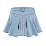 Capucine denim flouncehem skirt