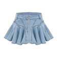 Capucine denim flouncehem skirt