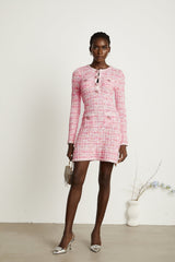 Capucine pink checkpattern mini dress