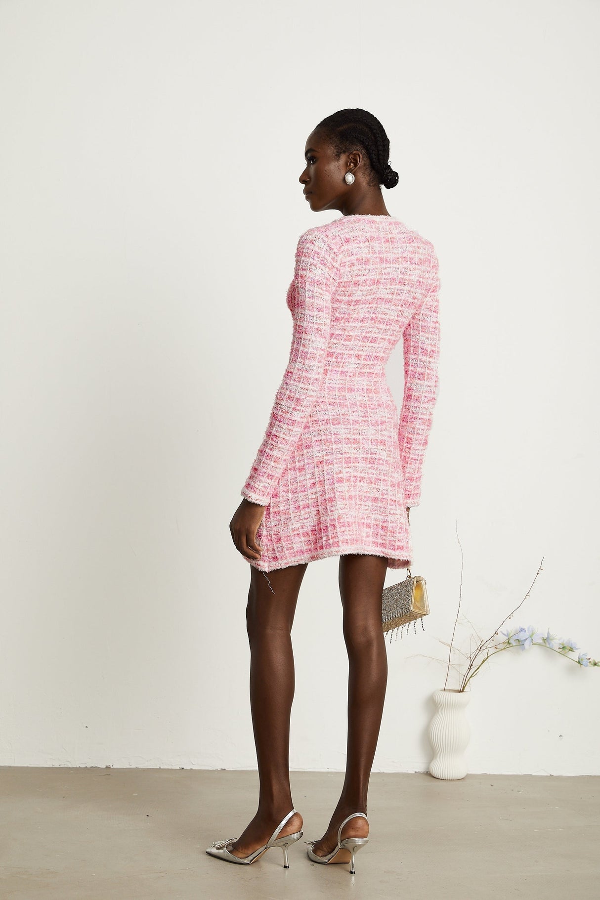 Capucine pink checkpattern mini dress