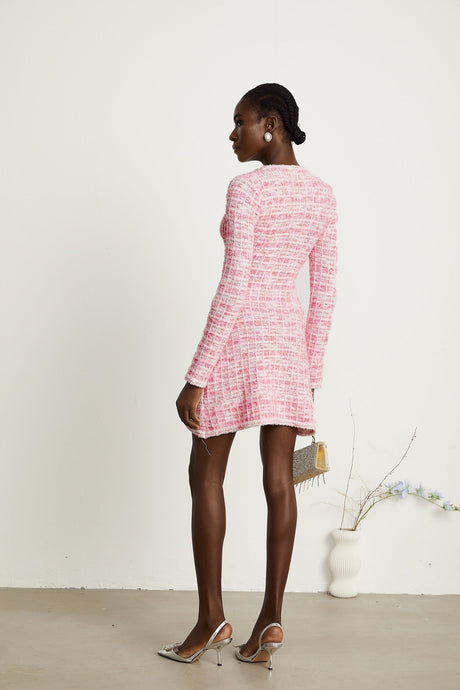 Capucine pink checkpattern mini dress