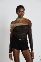Capucine ruched gradienteffect bodysuit