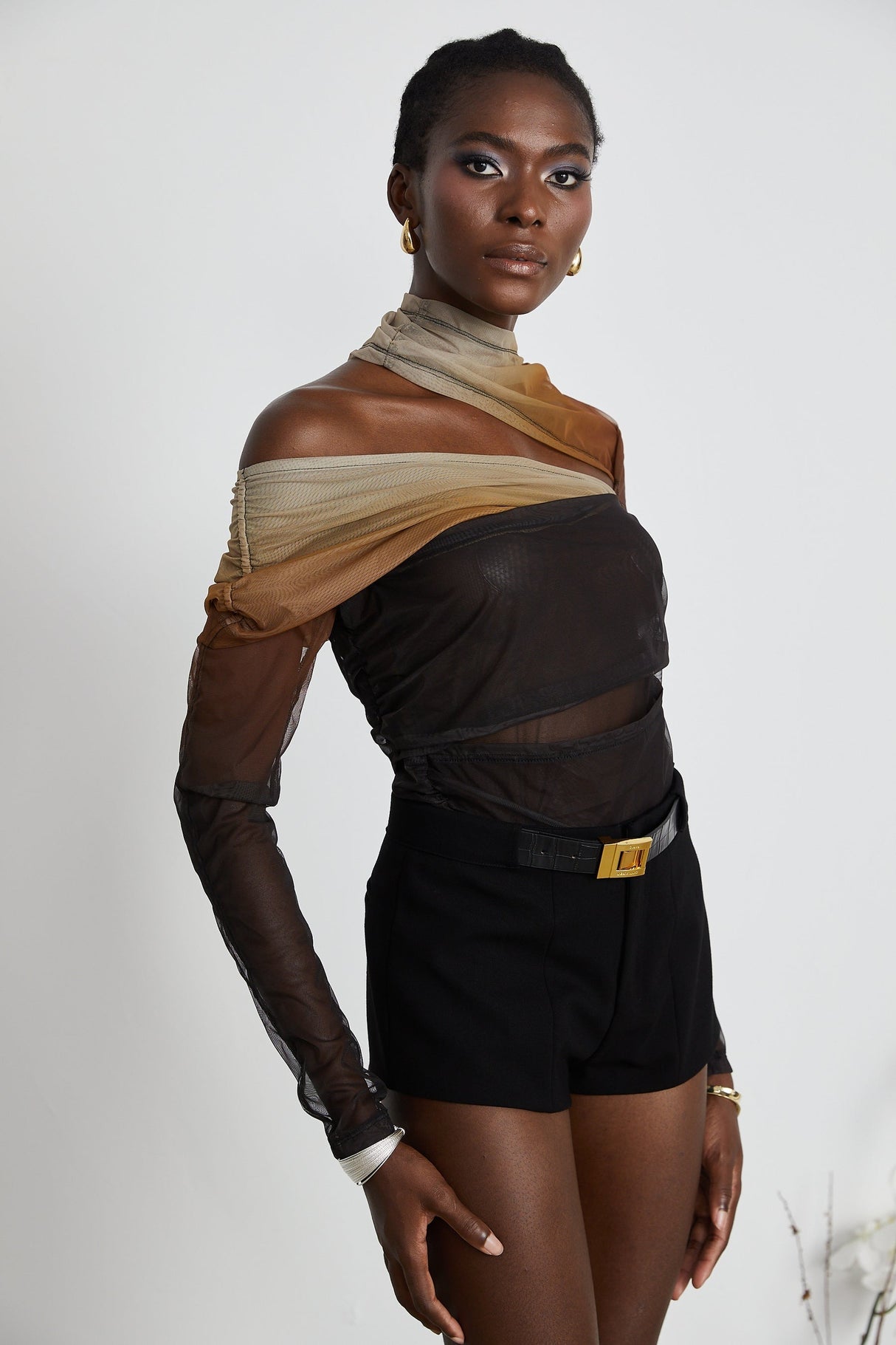 Capucine ruched gradienteffect bodysuit