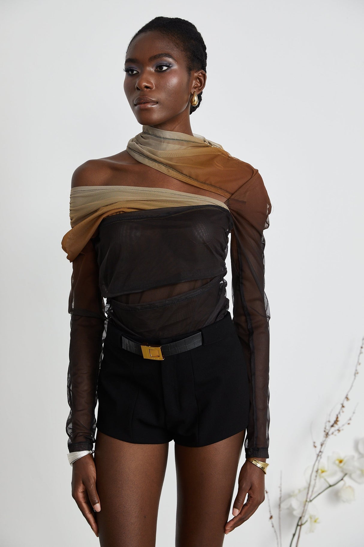 Capucine ruched gradienteffect bodysuit