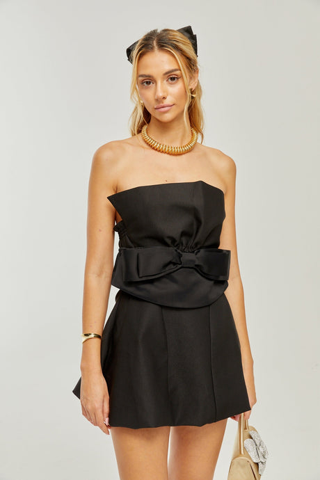Caribe bowknot offshoulder mini dress