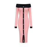 Carine pink midi dress