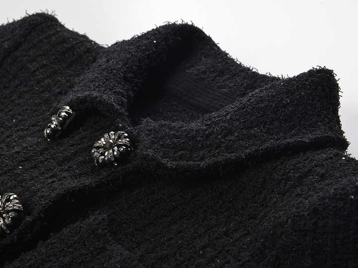 Carla Jacket & Skirt Set - Peplum Silhouette - Classic Design - Chic Styling - Textured Sparkle Fabric - Decorative Button Details