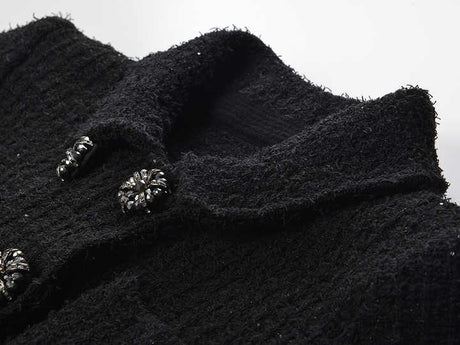 Carla Jacket & Skirt Set - Peplum Silhouette - Classic Design - Chic Styling - Textured Sparkle Fabric - Decorative Button Details