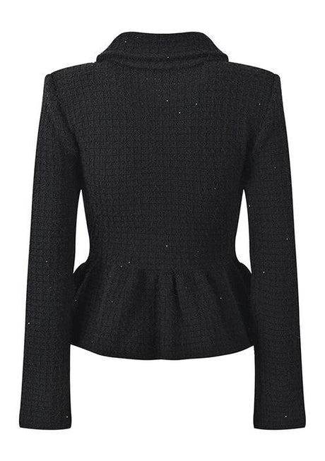 Carla Jacket & Skirt Set - Peplum Silhouette - Classic Design - Chic Styling - Textured Sparkle Fabric - Decorative Button Details