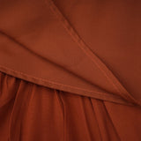 Carmelina Midi Dress - Frilled self - tie neck - Short sleeves - Shift style - Asymmetric hem